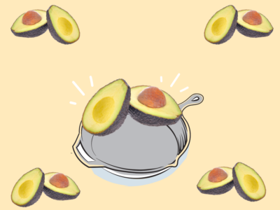 Cooking with avocado.