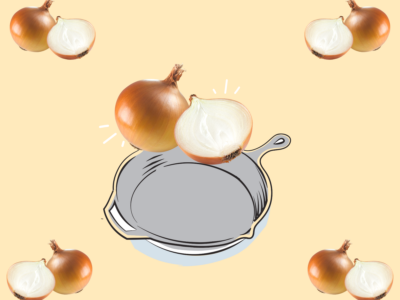Cooking onions.