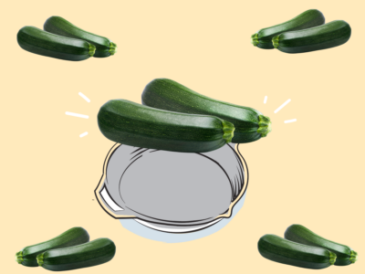 Cooking with zucchini.