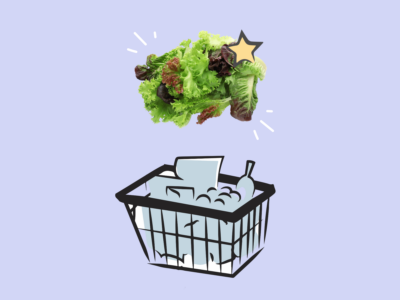 Shopping for lettuce.