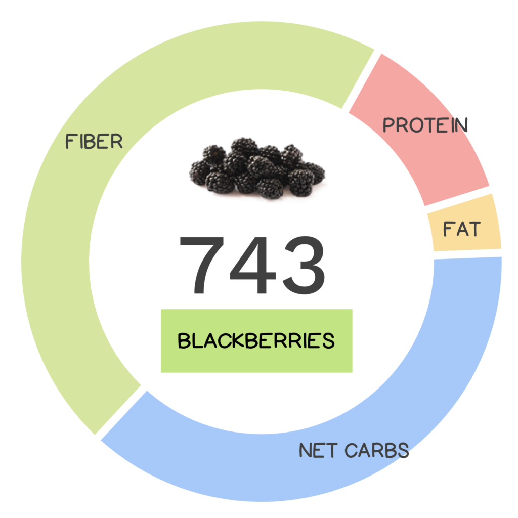 Nutrivore Score and macronutrients for blackberries.