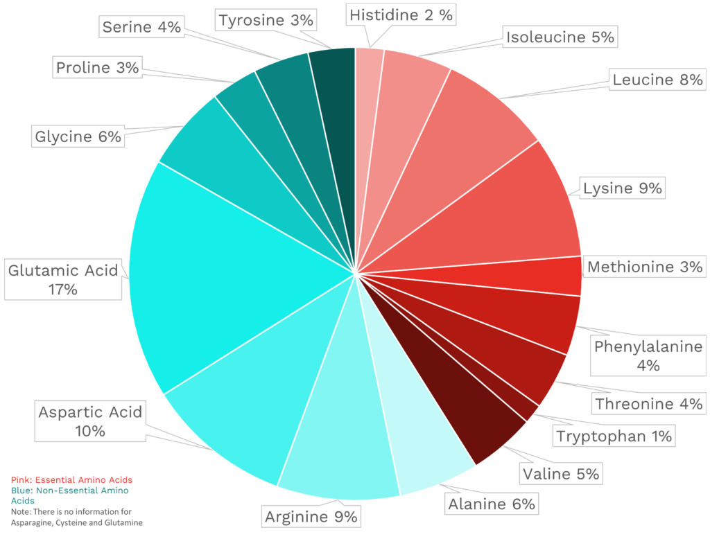 Visual graphic of amino acid distribution in Alaskan king crab.