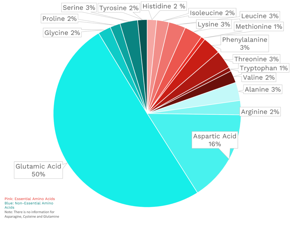 Visual graphic of amino acid distribution in tomato.