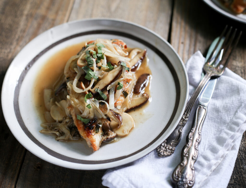 Chicken Breast with Wild Mushrooms and Tarragon Sauce