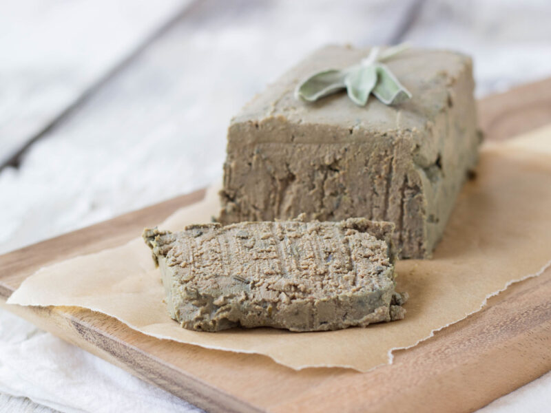 liver pate on cutting board