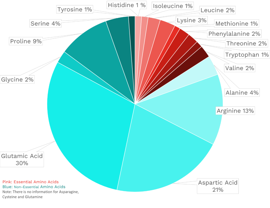 Visual graphic of amino acid distribution in pink grapefruit.