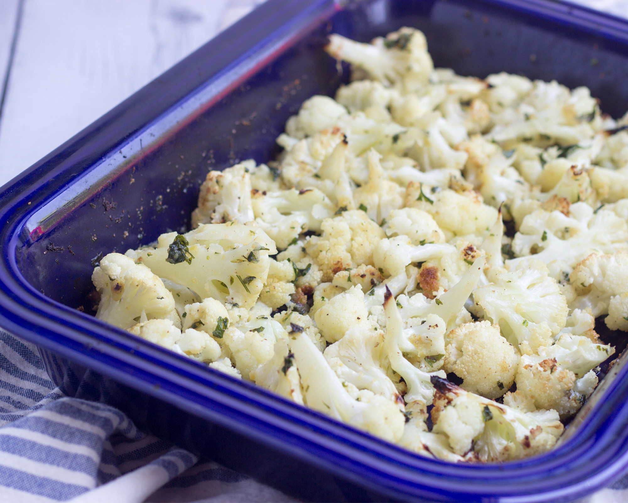 Garlic and Lemon Roasted Cauliflower