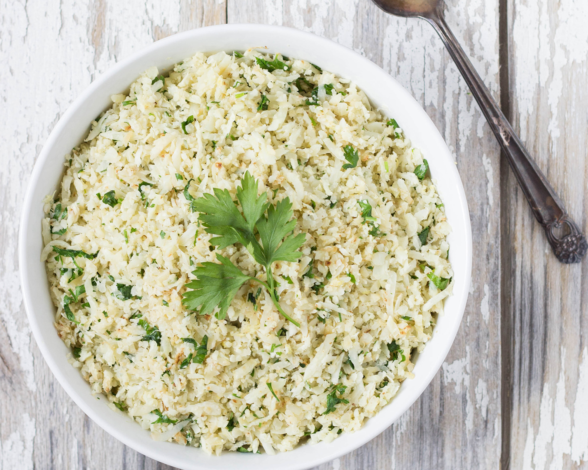 Lemon-Parsley Cauliflower "Rice"