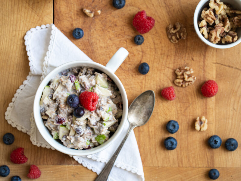 bowl of oatmeal with berries