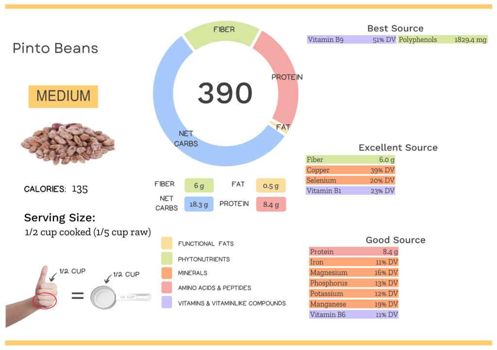 Visual graphic of nutrients in pinto beans.