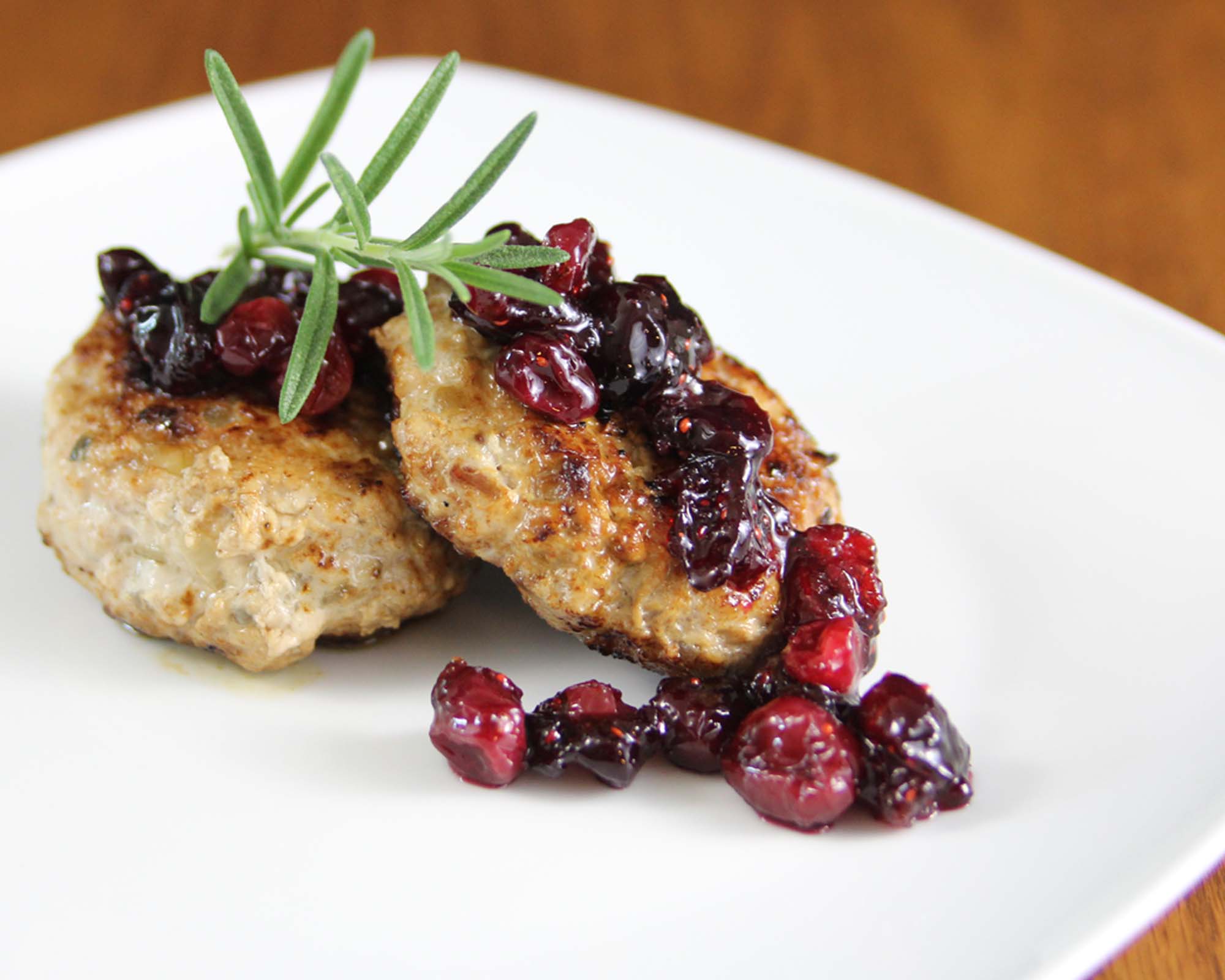 Bacon-Apple Chicken Burgers with Maple Cranberry Sauce