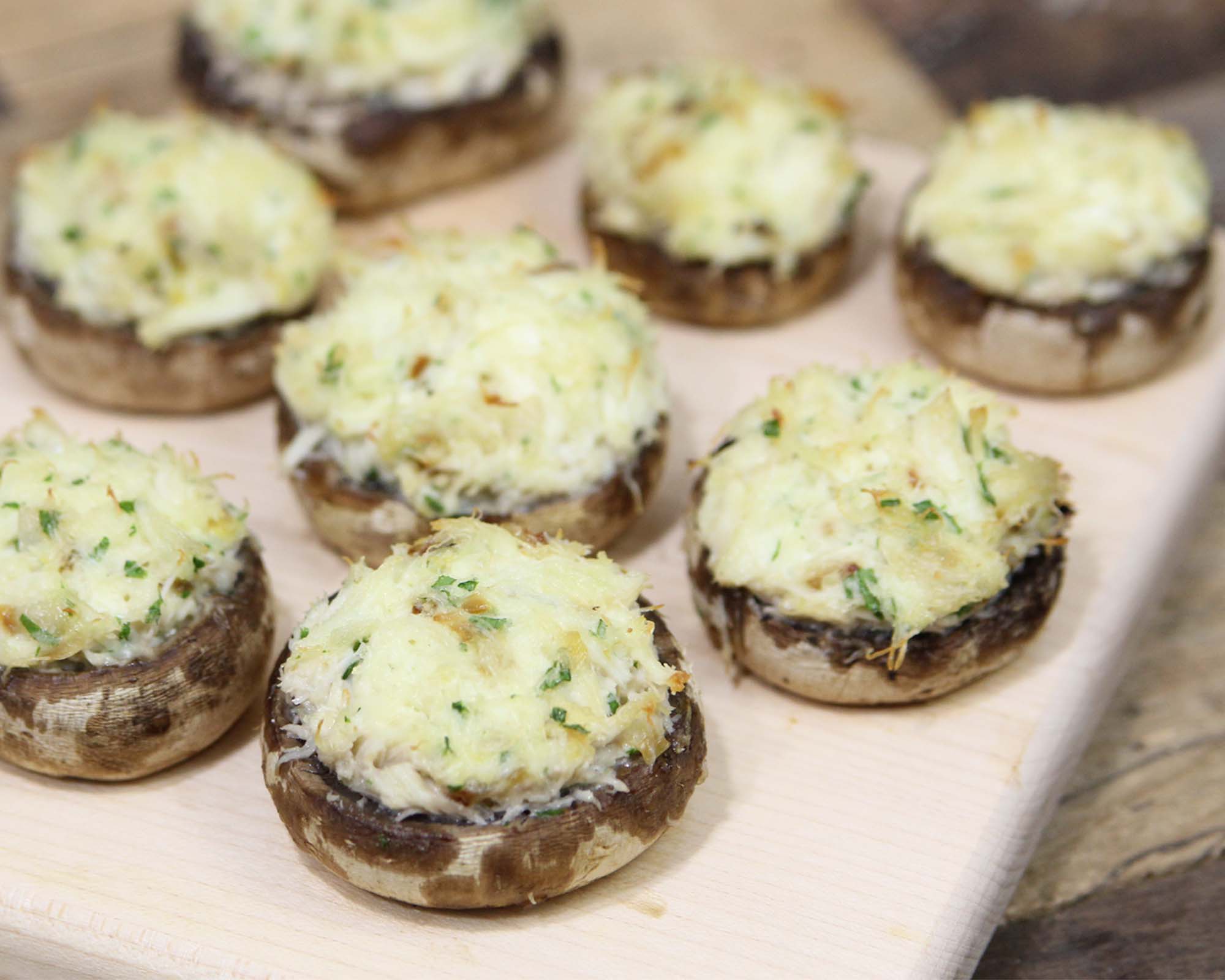 Crab Stuffed Mushroom Caps