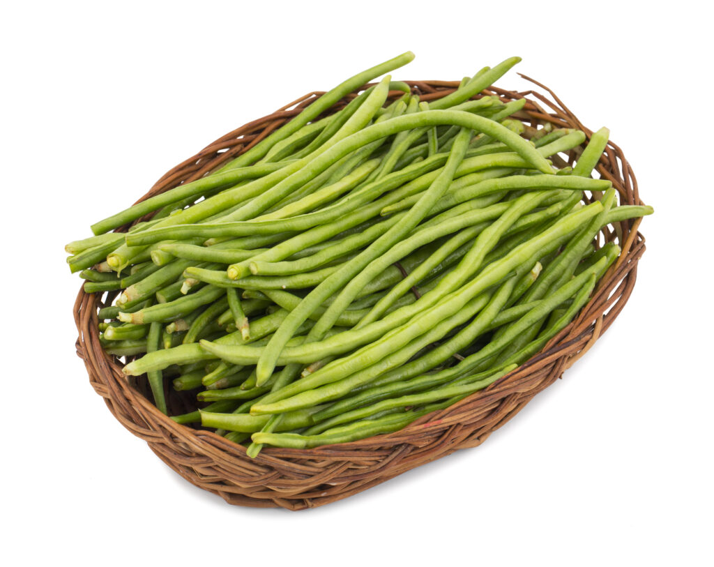 Green beans in a basket.