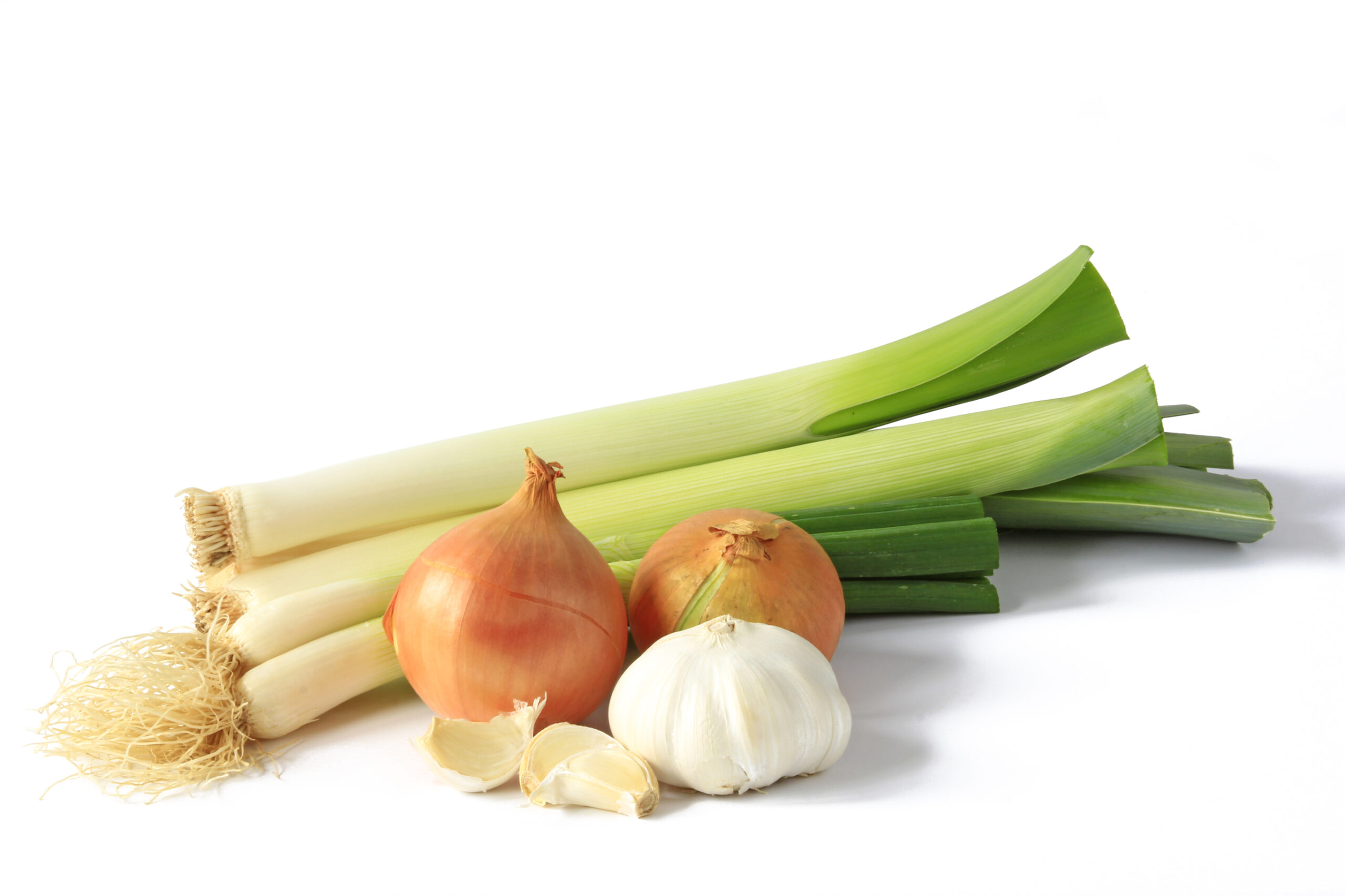 An image of allium family vegetables.