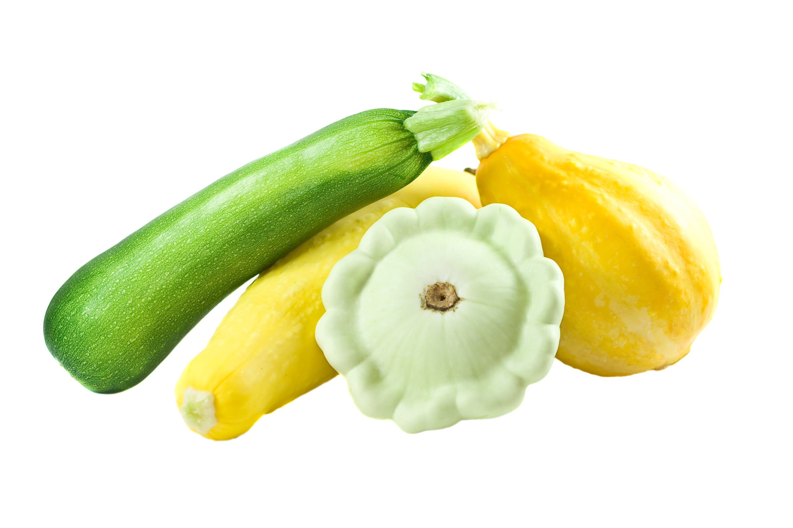 An image of different varieties of summer squash.
