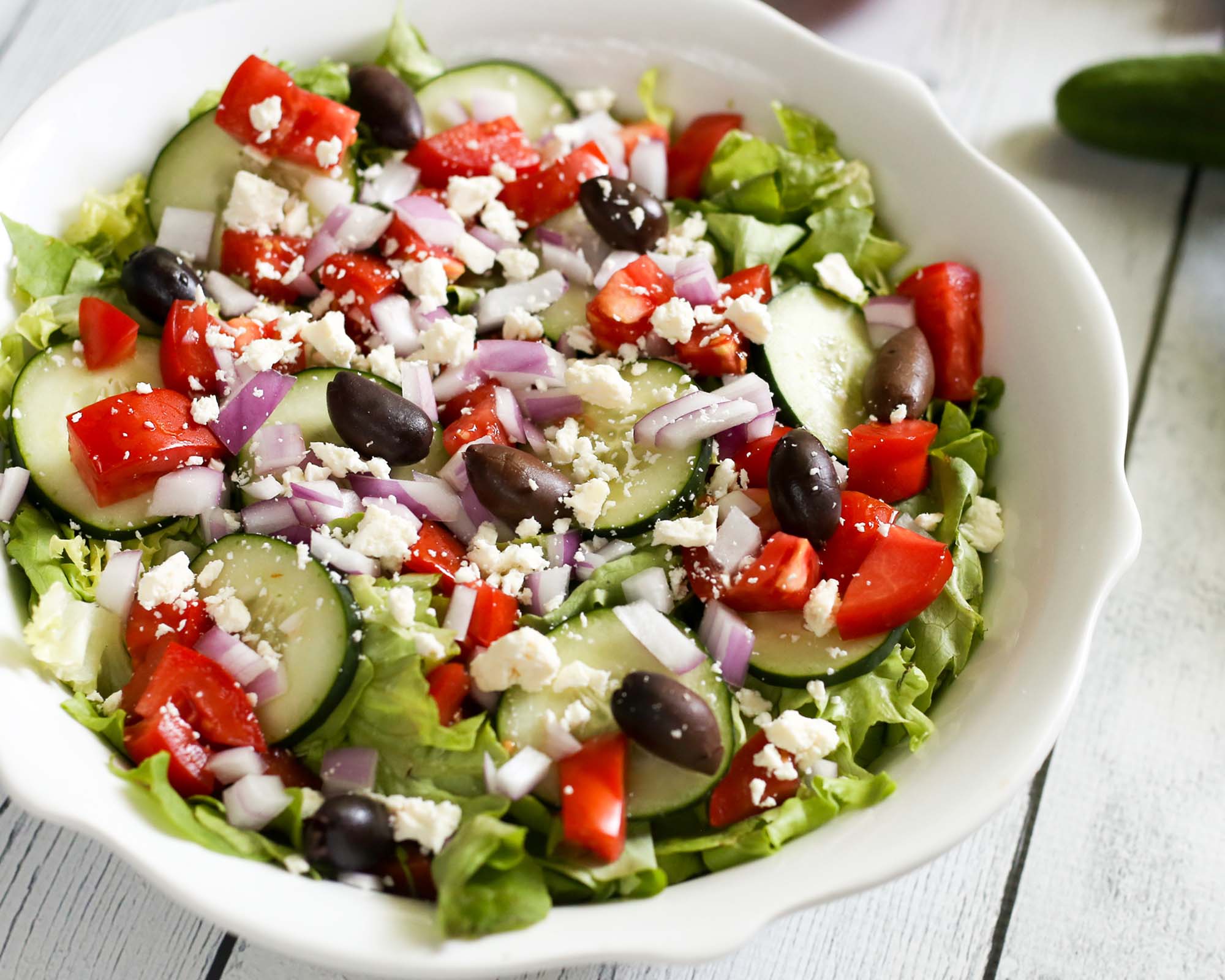 Greek Salad with Red Wine Vinaigrette