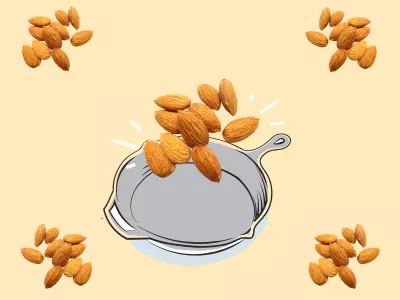 Cooking with almonds.