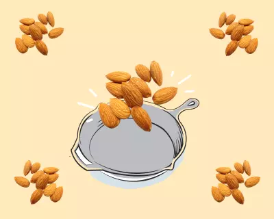 Cooking with almonds.