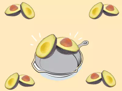 Cooking with avocado.