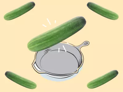 Cooking with cucumbers.