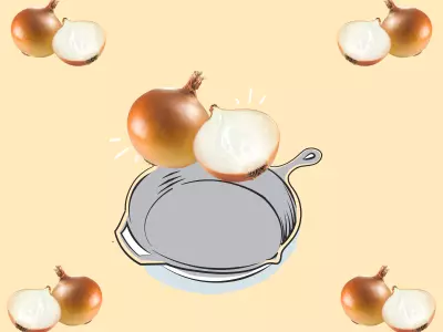 Cooking onions.