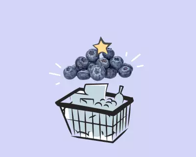 Shopping, selecting and storing blueberries.