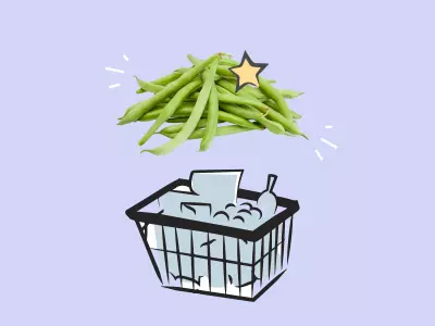 Shopping for green beans.