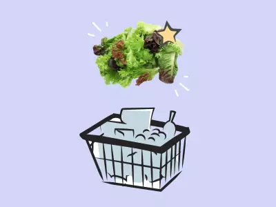 Shopping for lettuce.