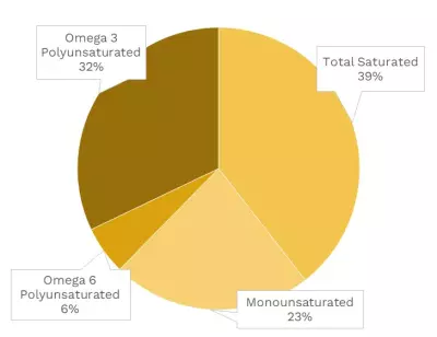 Visual graphic of fats in skipjack tuna.