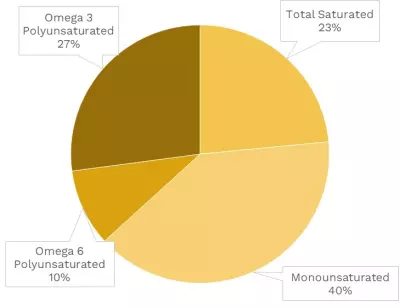 Visual graphic of fats in wild coho salmon.