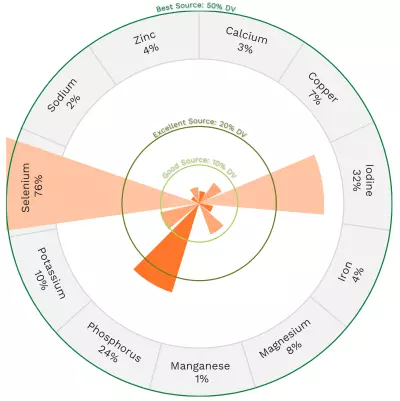 Visual graphic of minerals in wild coho salmon.
