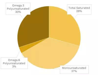 Visual graphic of fats in bluefin tuna.