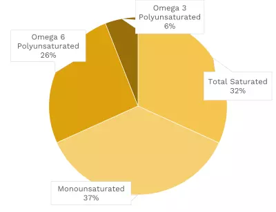 Visual graphic of fats in white rice.