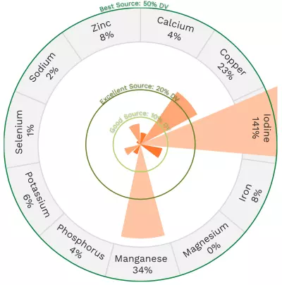 Visual graphic of minerals in nori (aka laver).