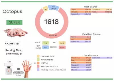 Visual graphic of nutrients in octopus.