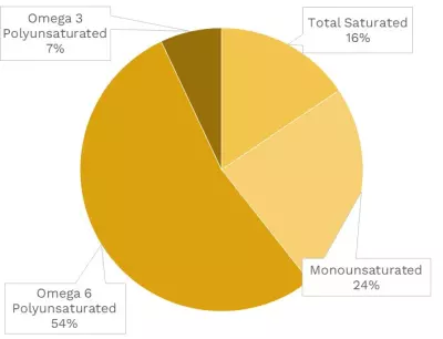 Visual graphic of fats in soybeans.