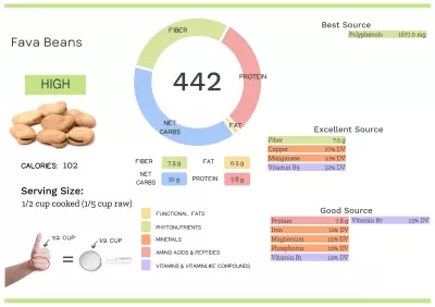 Visual graphic of nutrients in fava beans.