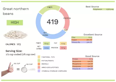 Visual graphic of nutrients in great northern beans.
